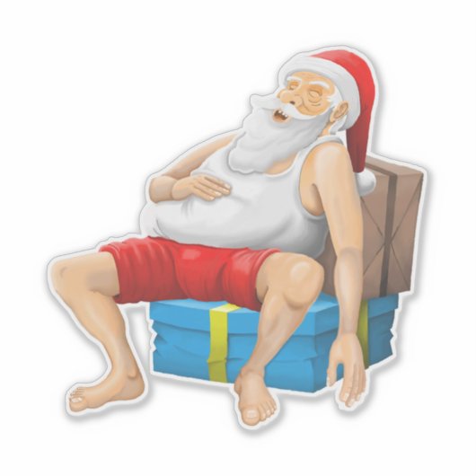 Der Weihnachtsmann nimmt ein kleines Nickerchen Aufkleber (Vorderseite)