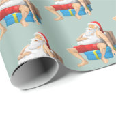 Der Weihnachtsmann nimmt ein kleines Nickerchen Geschenkpapier (Rolleneckpunkt)