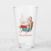Der Weihnachtsmann nimmt ein kleines Nickerchen Glas (Rückseite)
