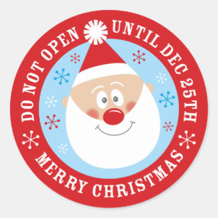 Der Weihnachtsmann öffnet nicht bis Weihnachten Runder Aufkleber