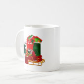 Der Weihnachtsmann packt seinen Schlitten Kaffeetasse (Vorderseite Links)