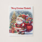 Der Weihnachtsmann personalisiert Kindergeschenk Puzzle (Vertikal)