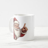 Der Weihnachtsmann pinkelt hinter einer Wandillust Kaffeetasse (Vorderseite Links)