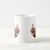 Der Weihnachtsmann pinkelt hinter einer Wandillust Kaffeetasse (Mittel)