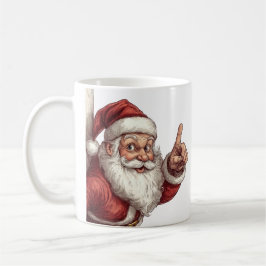 Der Weihnachtsmann pinkelt hinter einer Wandillust Kaffeetasse