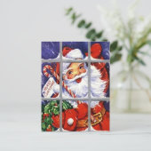 Der Weihnachtsmann pinkelt in der Retrokarte Ihres Postkarte (Stehend Vorderseite)