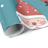 Der Weihnachtsmann präsentiert Bäume und Schnee We Geschenkpapier (Rolleneckpunkt)