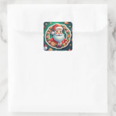 Der Weihnachtsmann Quadratischer Aufkleber (Tasche)