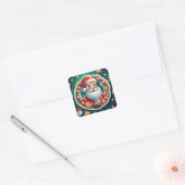 Der Weihnachtsmann Quadratischer Aufkleber (Umschlag)