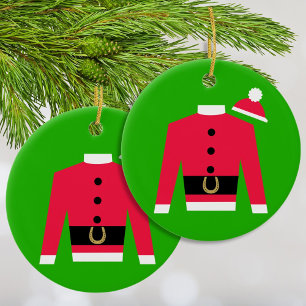 Der Weihnachtsmann-Racing-Silks-Rundkreisornament Ornament Aus Metall