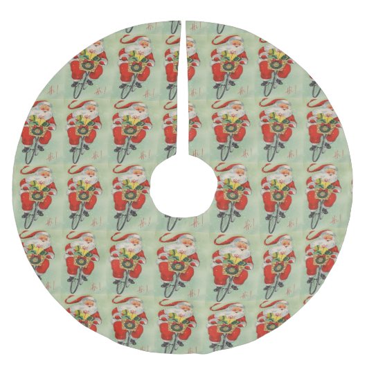 Der Weihnachtsmann Reiten Polyester Weihnachtsbaumdecke (Vorderseite)