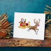 Der Weihnachtsmann reitet auf Schlitten Fotoplatte (Seite)