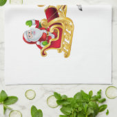 Der Weihnachtsmann reitet auf Schlitten Geschirrtuch (Gefaltet)