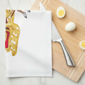 Der Weihnachtsmann reitet auf Schlitten Geschirrtuch (Viertel Falte)