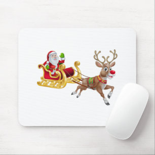 Der Weihnachtsmann reitet auf Schlitten Mousepad