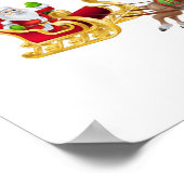 Der Weihnachtsmann reitet auf Schlitten Poster (Ecke)