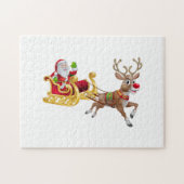 Der Weihnachtsmann reitet auf Schlitten Puzzle (Horizontal)