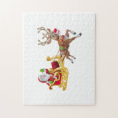 Der Weihnachtsmann reitet auf Schlitten Puzzle (Vertikal)