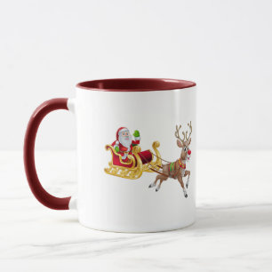 Der Weihnachtsmann reitet auf Schlitten Tasse