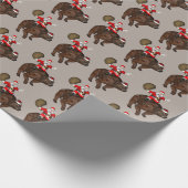 Der Weihnachtsmann reitet einen Bär Geschenkpapier (Ecke)