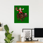 Der Weihnachtsmann reitet einen Bär Poster (Heimbüro)