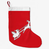 Der Weihnachtsmann reitet mit Rentieren Kleiner Weihnachtsstrumpf (Vorderseite)