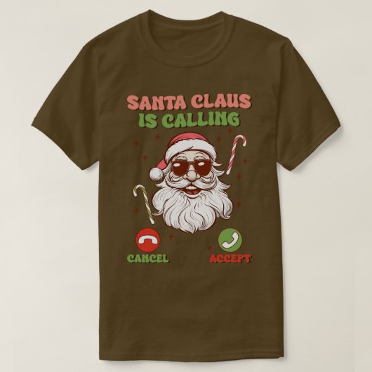 Der Weihnachtsmann ruft T-Shirt (Design vorne)
