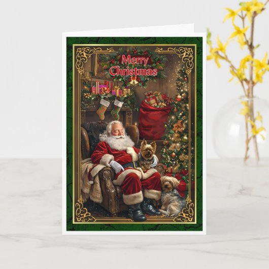 Der Weihnachtsmann ruht Karte (Gelbe Blume)