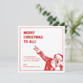 Der Weihnachtsmann sagt: "Frohe Weihnachten für al Einladung (Stehend Vorderseite)