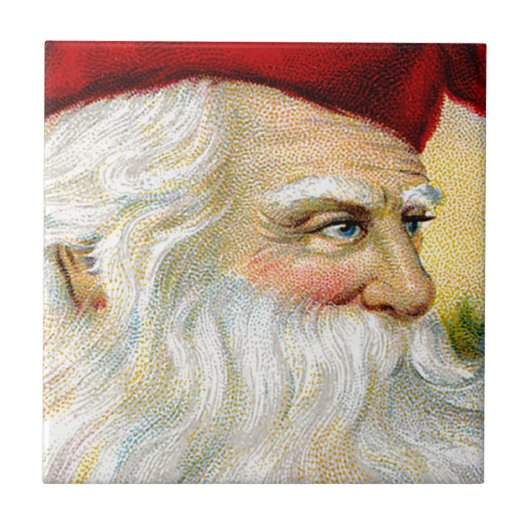 Der Weihnachtsmann schaut dich an Fliese (Vorderseite)