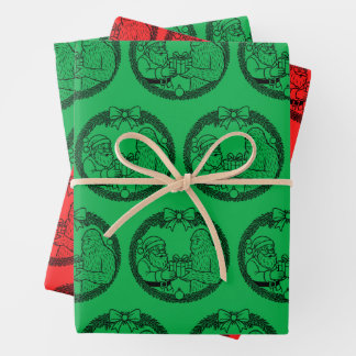 Der Weihnachtsmann schenkt Bigfoot ein Geschenk Geschenkpapier Set