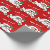 Der Weihnachtsmann sieht dir zu | Weihnachten Geschenkpapier (Ecke)