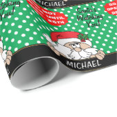 Der Weihnachtsmann sieht dir zu | Weihnachten Geschenkpapier (Rolleneckpunkt)