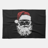 Der Weihnachtsmann sieht eine Sonnenbrille mit Hut Geschirrtuch (Horizontal)