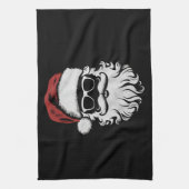 Der Weihnachtsmann sieht eine Sonnenbrille mit Hut Geschirrtuch (Vertikal)