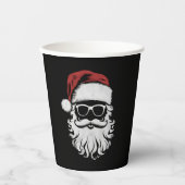 Der Weihnachtsmann sieht eine Sonnenbrille mit Hut Pappbecher (Vorderseite)