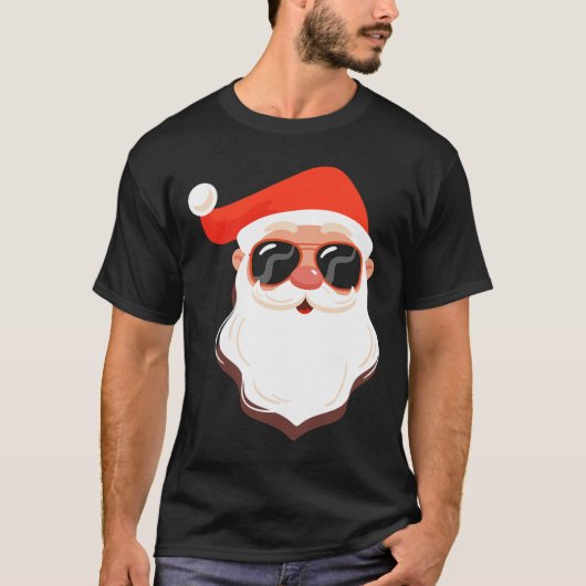Der Weihnachtsmann sieht mit einem Hut-Bart-Spaß C T-Shirt (Vorderseite)