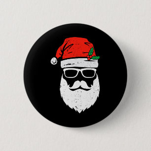 Der Weihnachtsmann sieht mit Hut-Bart-Weihnachten  Button