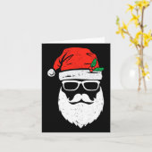 Der Weihnachtsmann sieht mit Hut-Bart-Weihnachten Karte (Gelbe Blume)