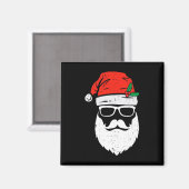 Der Weihnachtsmann sieht mit Hut-Bart-Weihnachten  Magnet (Vorderseite/Rückseite)