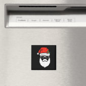 Der Weihnachtsmann sieht mit Hut-Bart-Weihnachten  Magnet (In Situ (Geschirrspüler))