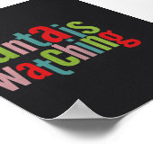 Der Weihnachtsmann sieht sich farbenfrohe Tafel an Poster (Ecke)