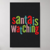 Der Weihnachtsmann sieht sich farbenfrohe Tafel an Poster (Vorne)