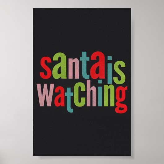 Der Weihnachtsmann sieht sich farbenfrohe Tafel an Poster (Vorne)