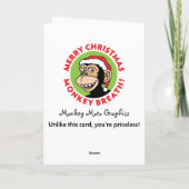 Der Weihnachtsmann sieht zu Feiertagskarte (Rückseite)