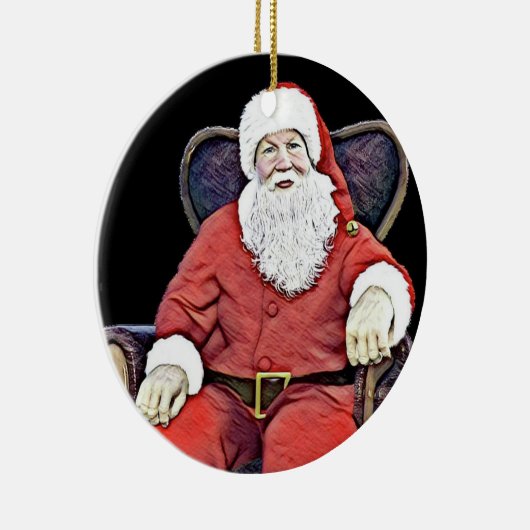 Der Weihnachtsmann sieht zu Keramik Ornament (Rechts)