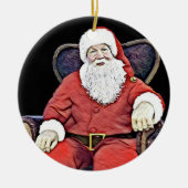 Der Weihnachtsmann sieht zu Keramik Ornament (Vorne)