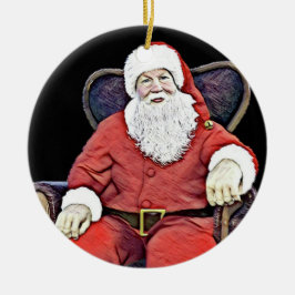 Der Weihnachtsmann sieht zu Keramik Ornament