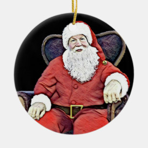 Der Weihnachtsmann sieht zu Keramik Ornament