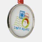 Der Weihnachtsmann! Silbernes Ornament (Rechts)